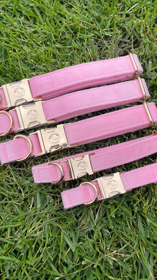 ‘Pink’ Velvet Dog Collar